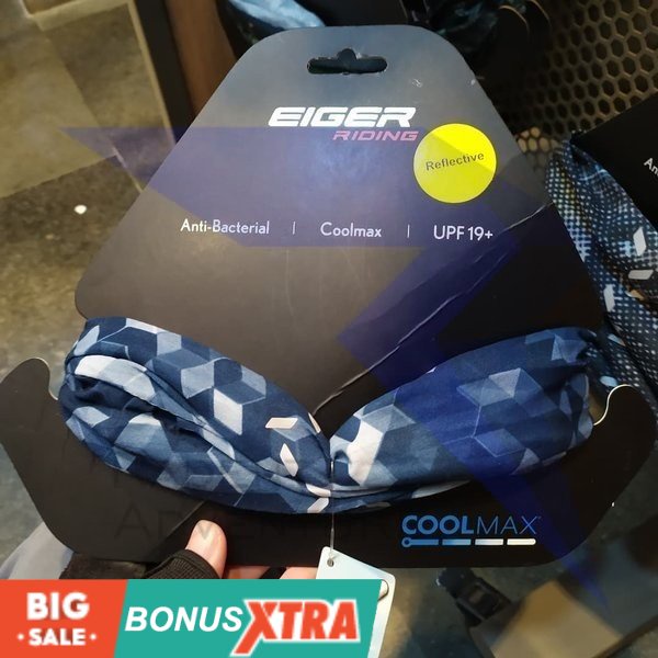 Bandana EIGER1989 Coverlet Scarf Masker Motor Blue Biru 91000 4649 Original MURAH KEREN AWET
