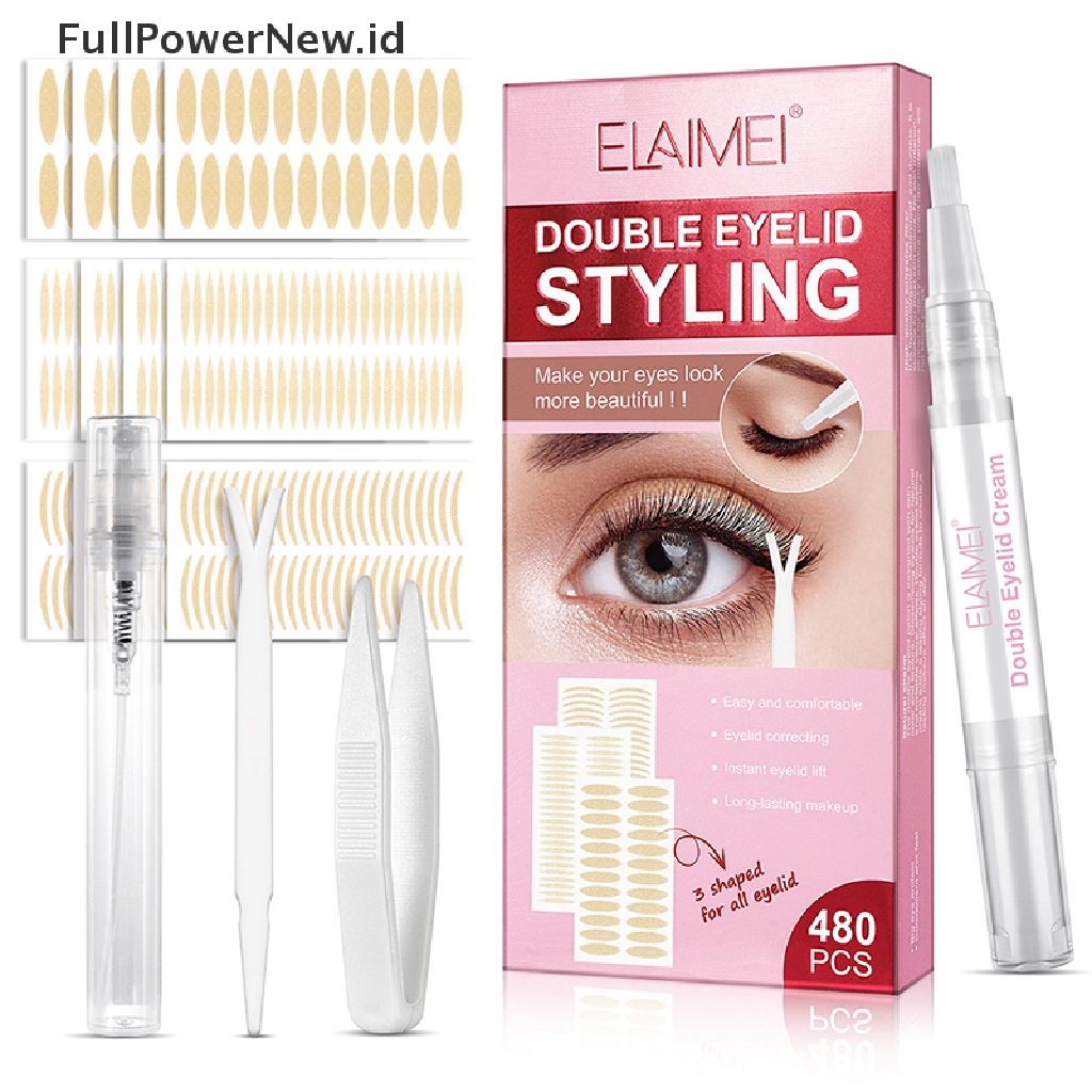 Power 480pcs Invisible Double Eyelid Tape Self-Adhesive Sticky Strip Pengangkat Mata Besar ID