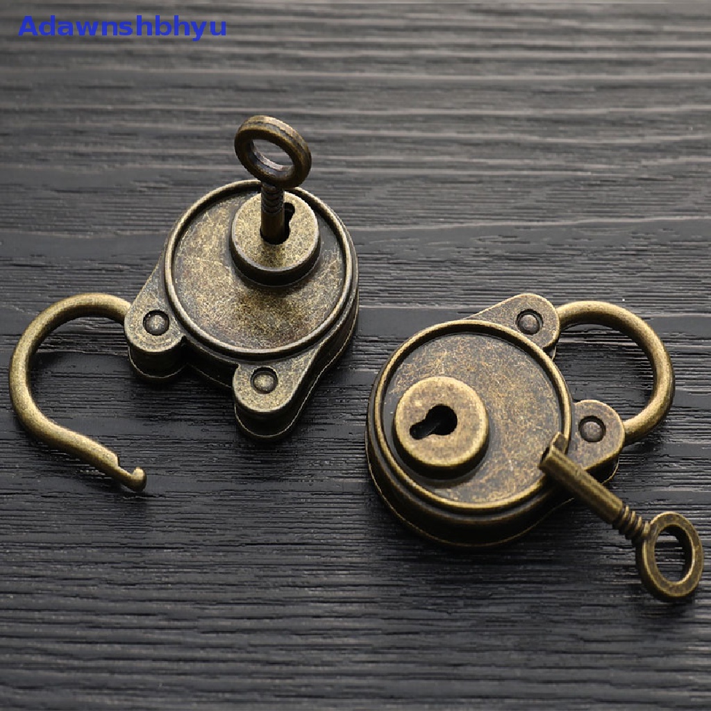 Adhyu Gembok Vintage Gaya Lama Kunci Notebook Koper Antik Bronze Plated Padlock ID