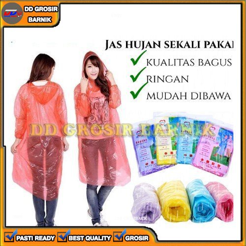 [DGB] MANTEL JAS HUJAN RAIN COAT PLASTIK DARURAT SEKALI PAKAI