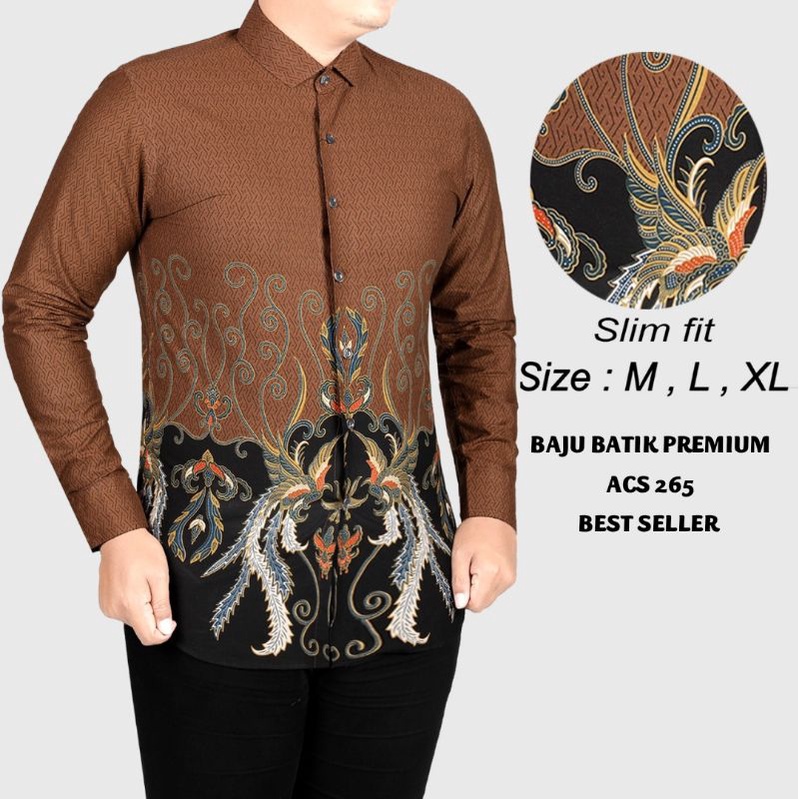 BAJU KEMEJA BATIK PRIA SLIM FIT MODERN LB100 SLIMFIT PREMIUM KEMEJA BLD JAKARTA