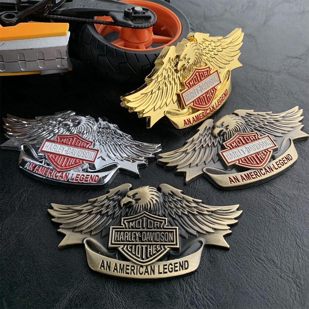 Stiker Harley Motor Keren Fuel Tank Sisi 3D Zinc Alloy Logo Dekorasi Sticker Untuk Harley FORTY EIGHT/Khusus Cowok Gemuk/1200T/STREET ROD/Xr1200