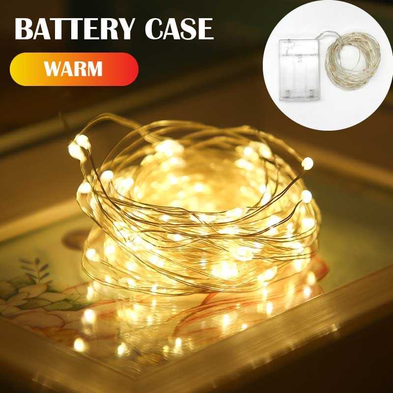 (BISA COD) FTIHSHP OKAL Lampu Hias String Lights Fairy Battery Box Waterproof 100 LED 10M - G3