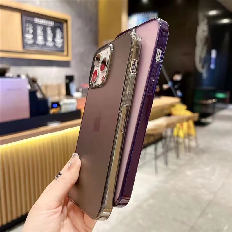 IPHONE Casing Hp Bahan Akrilik Matte Anti Sidik Jari Iphone14 13 12 11 Pro Max X Xs Max6 7 8 Plus SE 2020 Case Cover