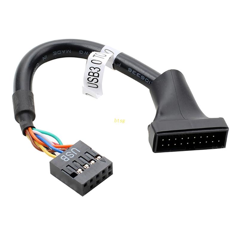 Btsg USB 3.0 19pin Male to 9pin Female Adaptor Kabel USB Papan Ibu