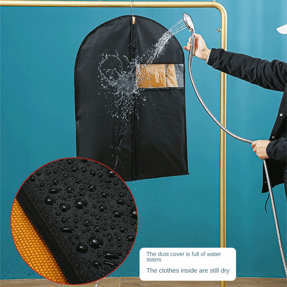 ღ Pakaian Tahan Air Debu Cover Menebal Mantel Menggantung Tas Debu Kelembaban Bukti Perlindungan Kantong Rumah Penyimpanan Tas Kantong Pakaian Organizer