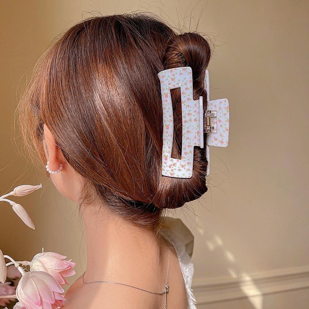 Agustinina Cakar Rambut Bunga Untuk Gadis Manis Klip Hiu Akrilik Baru Heardress Ponytail Holder Fashion Hiasan Kepala Bunga Korea Hiu Klip