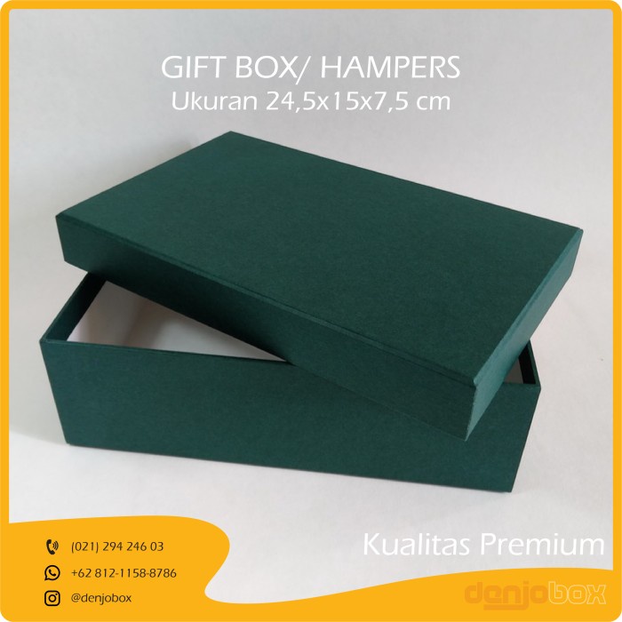 

⭐BISA COD⭐ Gift Box/ Hampers/ Kotak Kado Polos Uk. 24,5x15x7,5 cm, Forest Green