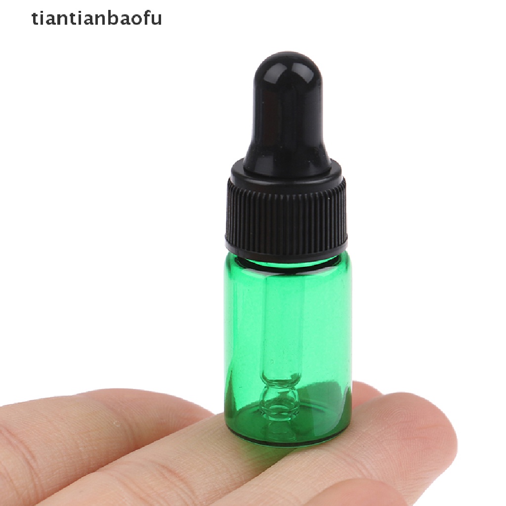 [tiantianbaofu] 10pcs Botol Kaca Amber 3per2/1ml Untuk s Dengan Butik Pipet Mata Kaca