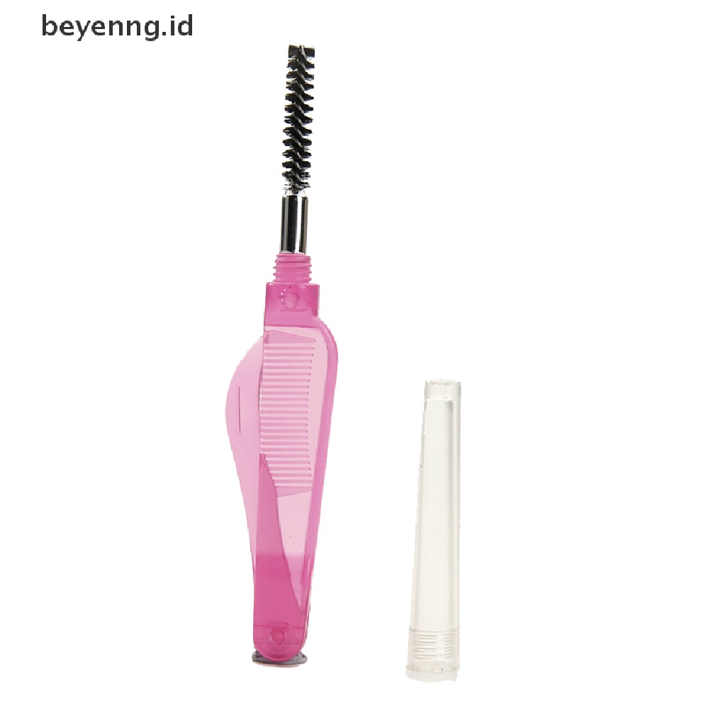 Beyen 3PCs Double Head Foldable Eyebrow Eyelashes Hair Eye Brow Brush Metal Comb ID