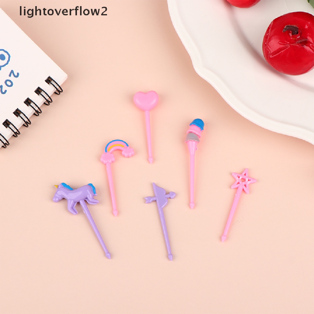 [lightoverflow2] 1set Garpu Buah Hewan Food Grade Mini Kartun Anak Kue Buah Tusuk Gigi Bento [ID]
