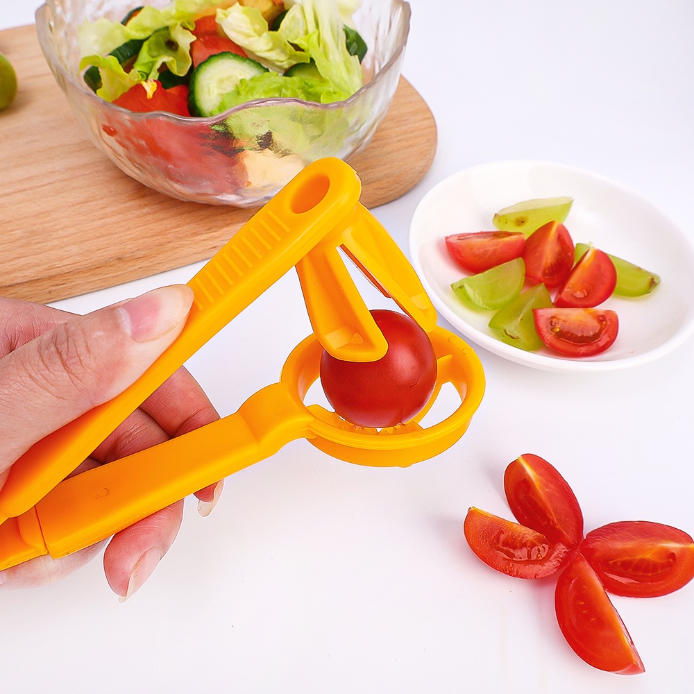 Tomato Slicer Cutter Cherry Strawberry Sekat Dapur Buah Tomat Kecil Potong Manual Aksesoris Gadget