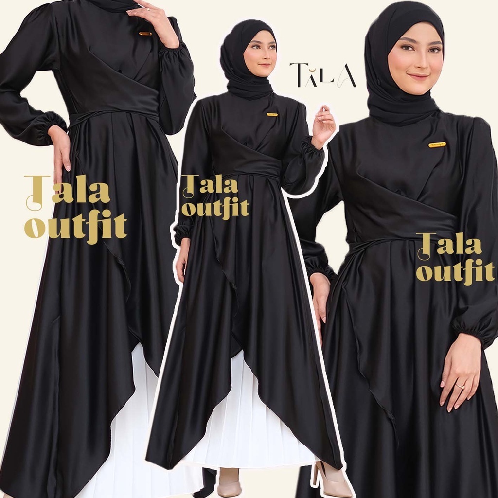 ELENA  DRESS - DRESS PESTA TUNIK SATIN DRESS - GAMIS MEWAH - BAJU KONDANGAN MEWAH - GAMIS MODERN - D