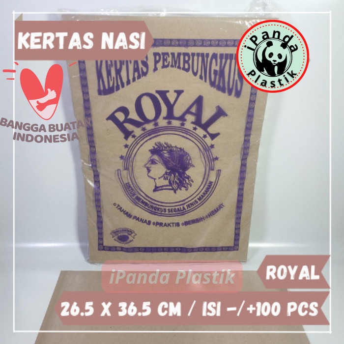 Kertas Nasi / Pembungkus Nasi Besar Royal - Uk. 36,5 x 27 cm