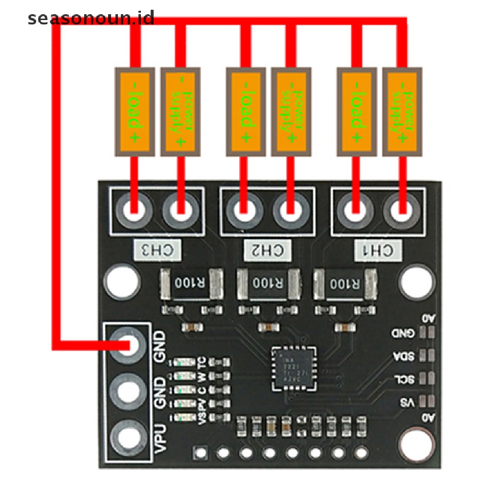 Seasonoun INA3221 Modul Triple-Channel High-Side Measurement Shunt Bus Voltage Monitor.