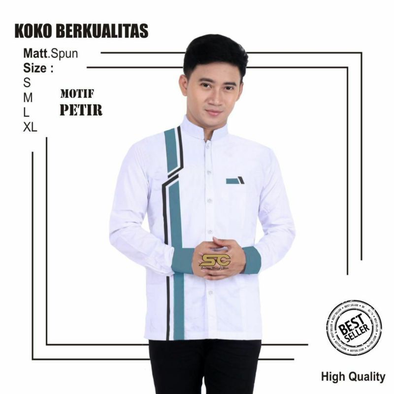 BAJU KOKO LENGAN PANJANG ATASAN MUSLIM PRIA BAJU KOKO GUS AZMI BAJU KOKO HADROH BAJU KOKO PRIA / BAJU KOKO TERLARIS GUS AZMI / BAJU MUSLIM LENGAN PANJANG MASA KINI / SERAGAM BAJU KOKO HADROH / BAJU KOKO HADROH / KOKO SANTRI / MOTIF PETIR