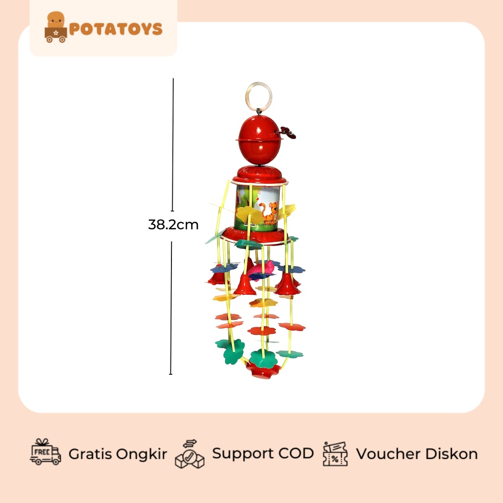 [ Potatoys ] Merry Go Round / Musical Toy Nursery / Mainan Kerincingan Bayi Tidur / Mainan Gantung Putar Bayi