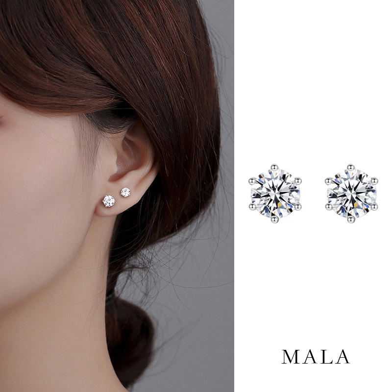 Fashion Anting Perak Sterling S925 Enam Cakar Untuk Pria Dan Wanita