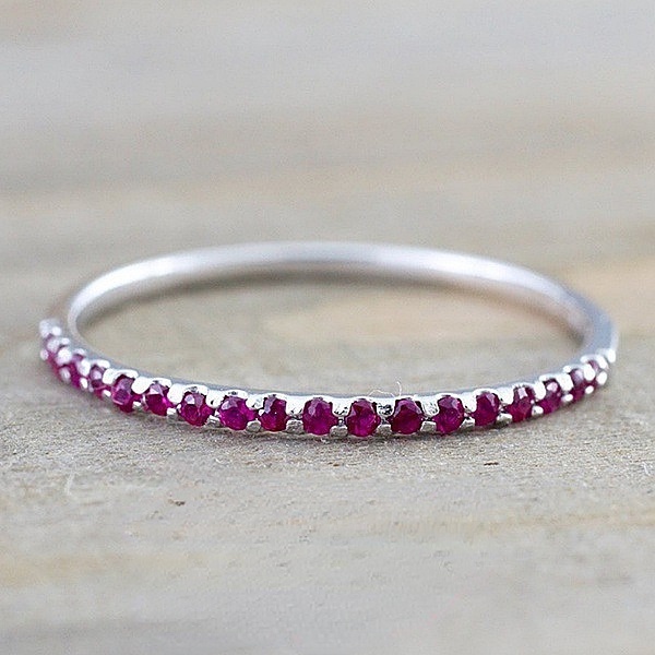 Goldkingdom Aksesoris Perhiasan Fashion Ready Stock Bertatahkan Safir Cincin Eropa Ruby Red Korundum Tail Ring