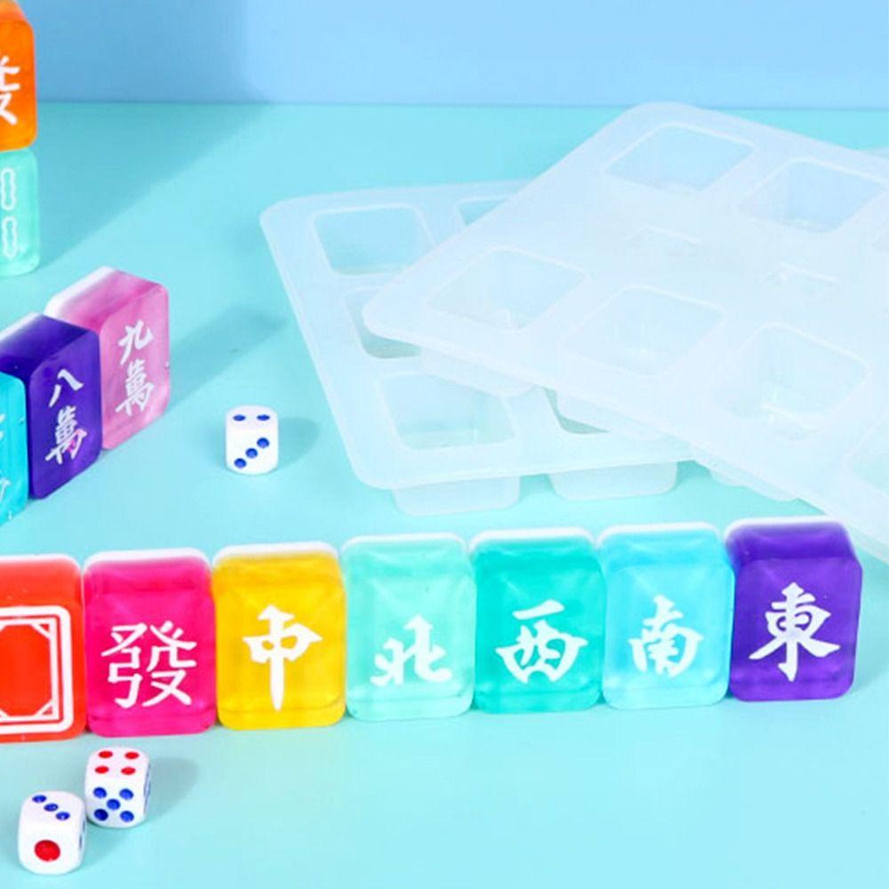 Mxbeauty Mahjong Cetakan Silikon Multifungsi Lembut DIY Kerajinan Casting Tools Casting Silicone Mold Alat Membuat Perhiasan Epoxy Resin Cetakan Baking Tool