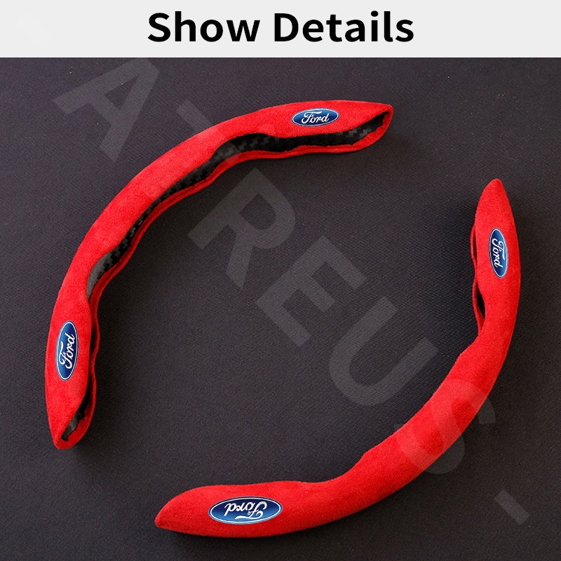 Ford Sarung Pelindung Setir Mobil Racing Suede Steering Wheel Cover Anti Slip Serap Keringat Untuk Fiesta Ranger Ecosport Focus Everest Mustang