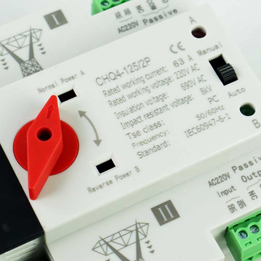 Saklar 2 Phase Transfer Kontrol Otomatis Manual Din Rail Power Supply