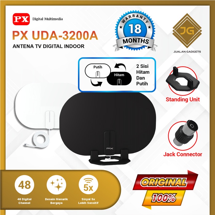 Terlaris  Antena PX UDA 3200A Antena TV Digital Indoor DVB-T2 + Booster