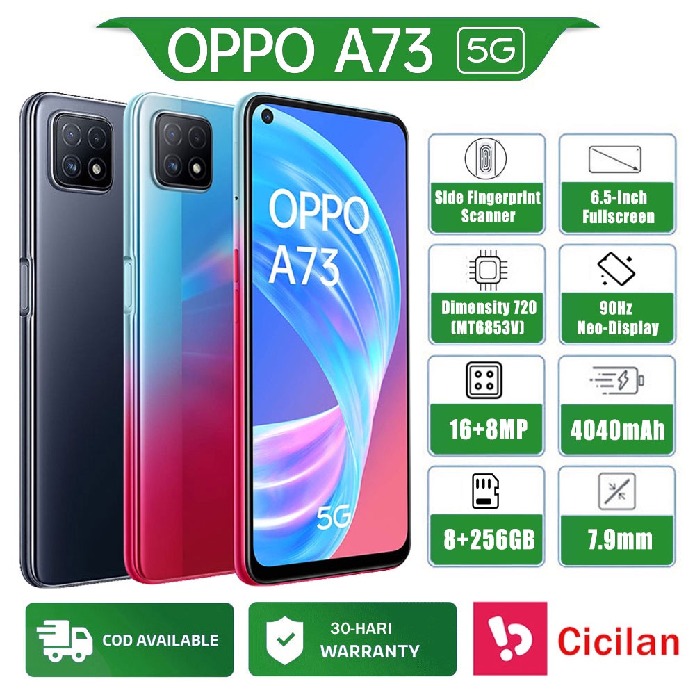 HP oppo a73 Ram 8/256 GB  Original handphone 100% Baru smartphone