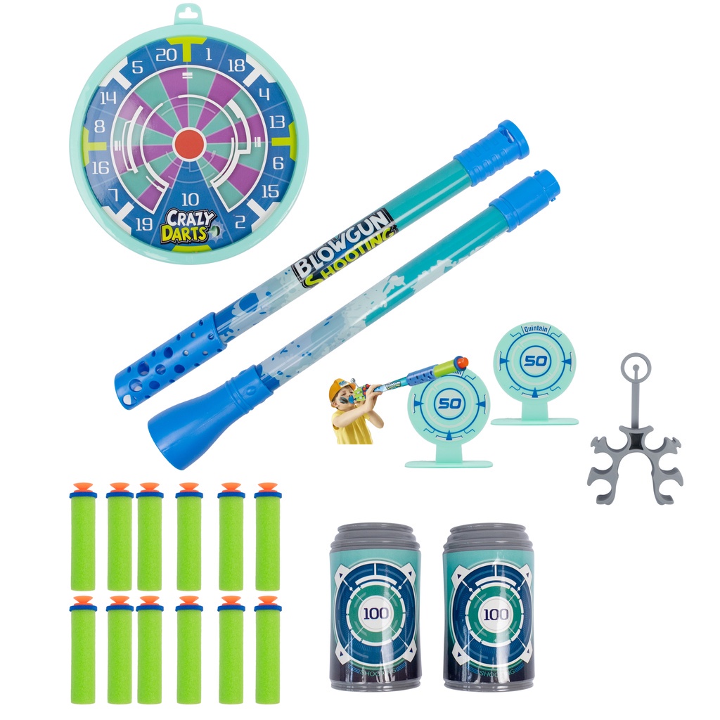 01-Mainan Anak Mulut Bertiup Olahraga Panahan Papan Target