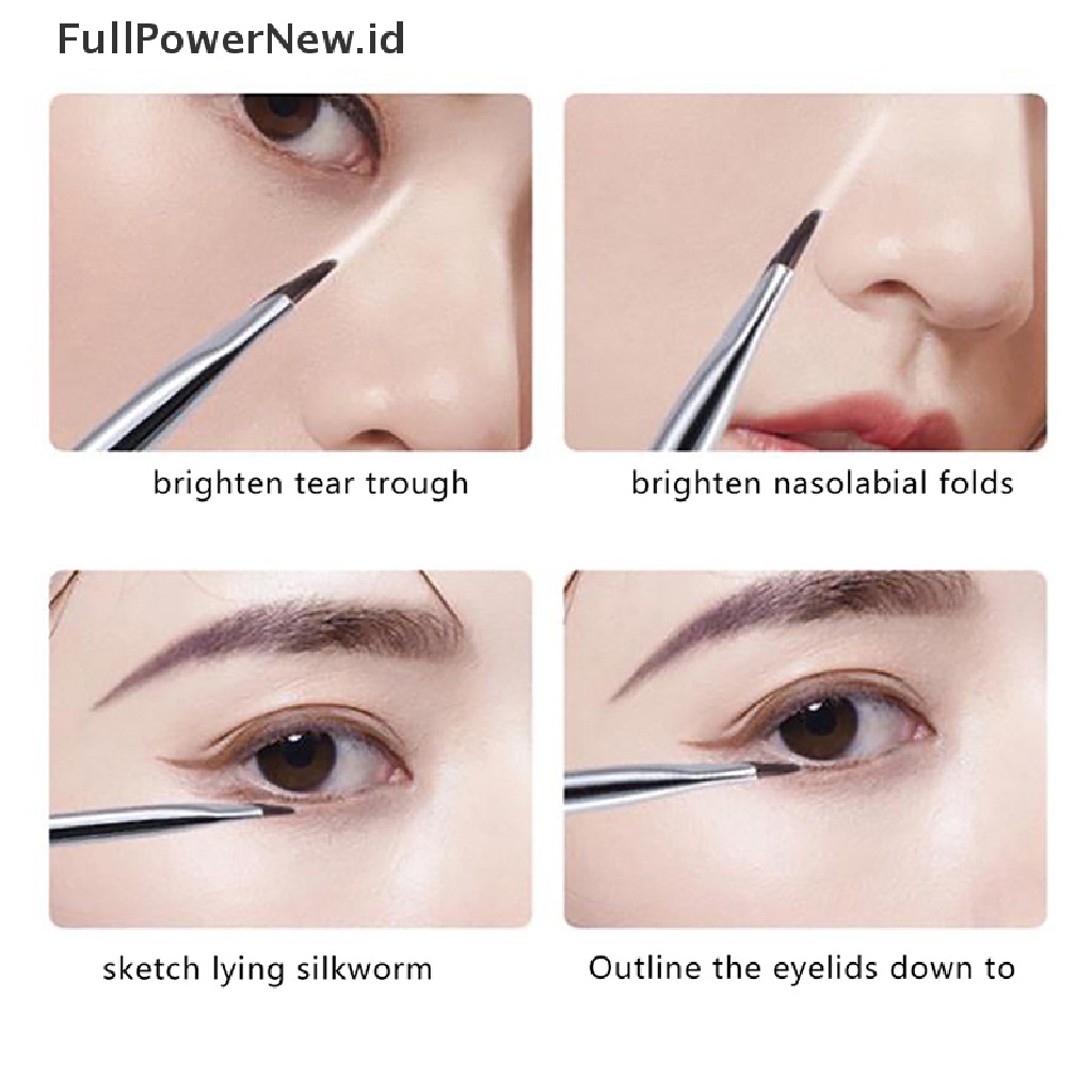 Power Upgrade Blade Eyeliner Brush Sikat Alis Datar Sudut Sangat Tipis Halus Di Bawah ID