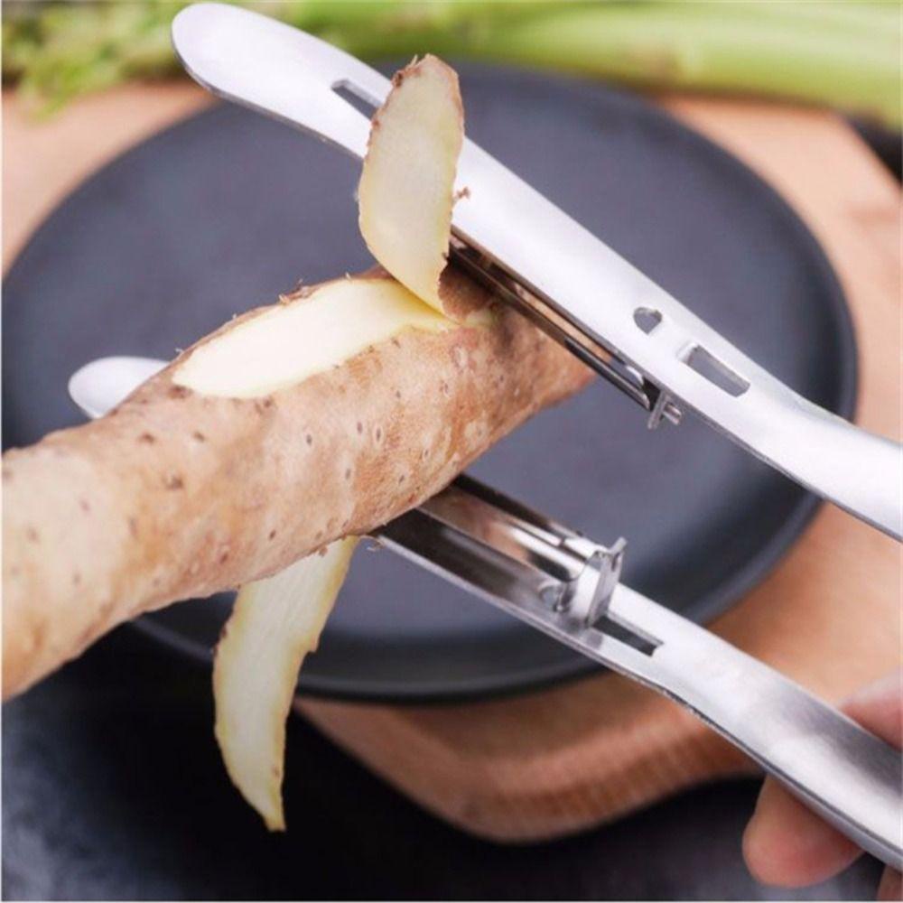 [Elegan] Asparagus Peeler Tomat Kentang Multifungsi Dua Sisi Cepat Menghapus Pemotong Buah Stainless Steel Alat Pengupas Sayuran