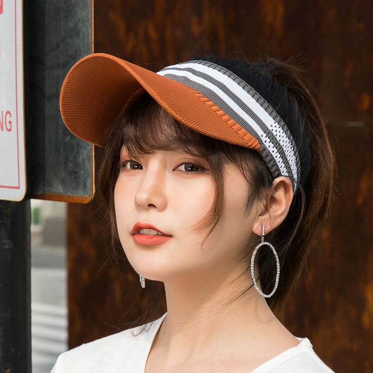 Topi Senam Wanita Korea Sport Pantai Olahraga Zumba Golf Visor Anti UV Fashion Outdoor SPAC