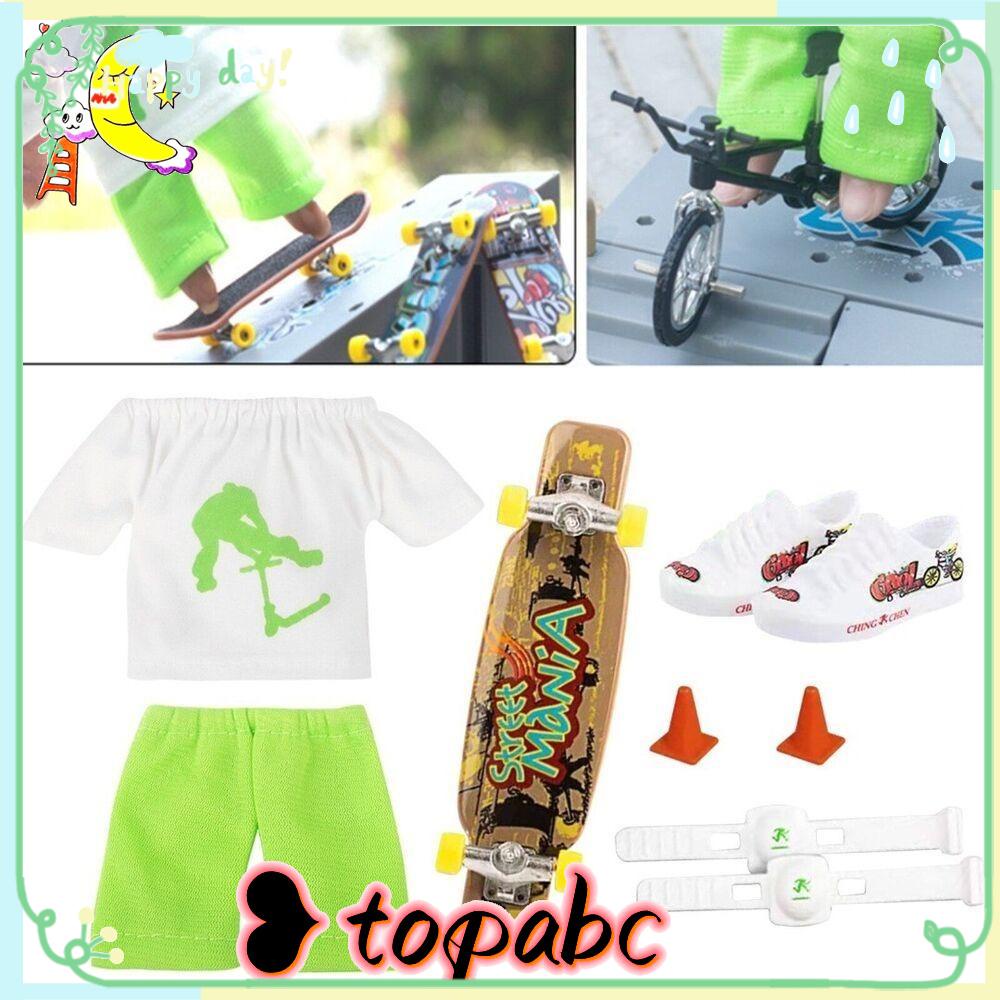Top Finger Scooter Set Bantalan Lutut Sepatu Jari Karet Lembut Mini Dengan Celana &amp; Sepatu