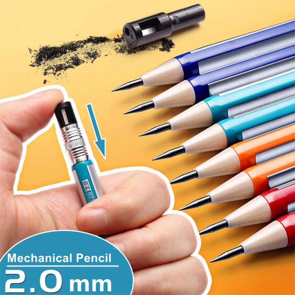 Mxbeauty 2B Pensil Otomatis Random Anak Pensil Serut Perlengkapan Seni Alat Tulis Kantor Sekolah 2.0 mm Pensil Otomatis