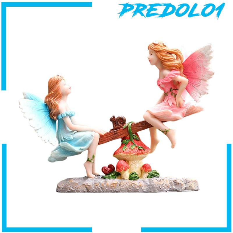 [Predolo1] Fairy Garden Figurines Ornament Mini Figurine for Backyard Lawn Decoration