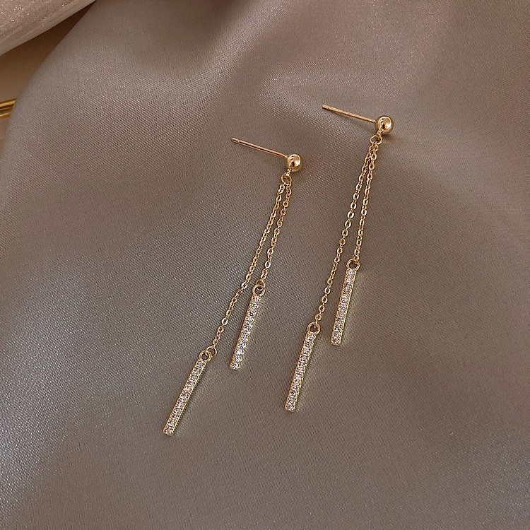 Anting Rumbai Panjang Perempuan Gaya Baru Gaya Keren Trendi Anting Sterling Silver Korea Influencer Anting Berkelas