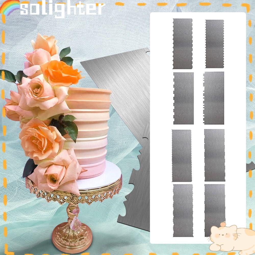 Solighter Cake Scraper Cetakan Kue Lis Kue Pastry Cutter Alat Penghalus Stainless Steel