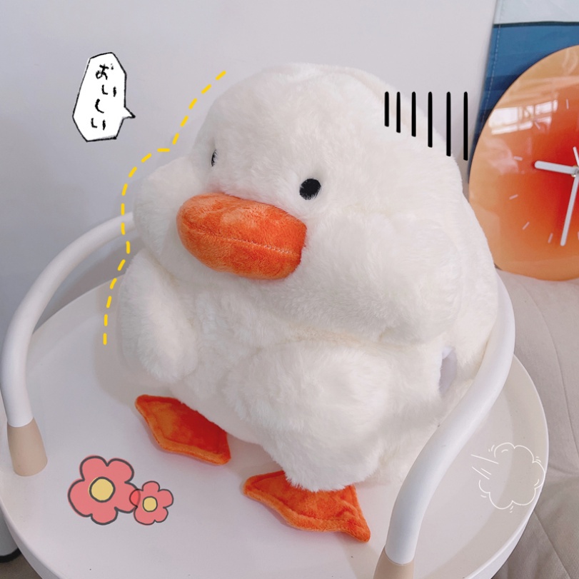 [3-in-1] 35cm Lucu Dudu Bebek Mainan Mewah Penghangat Tangan Dengan Selimut Boneka Lembut Kawaii Duck Boneka Binatang Hadiah Ulang Tahun Untuk Anak Kids