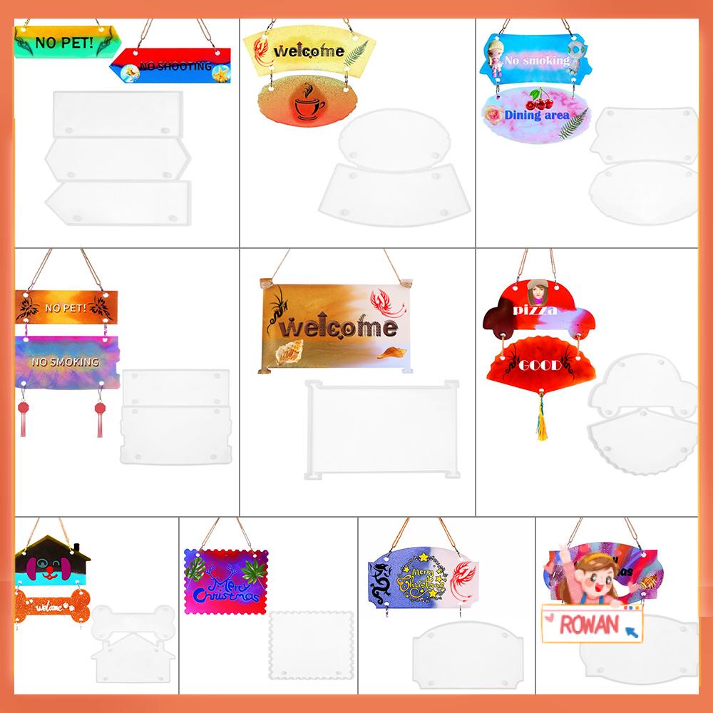 R-flower Welcome Cetakan Handmade Lem Kristal DIY Kerajinan Tangan Hanging Tag Resin Molds