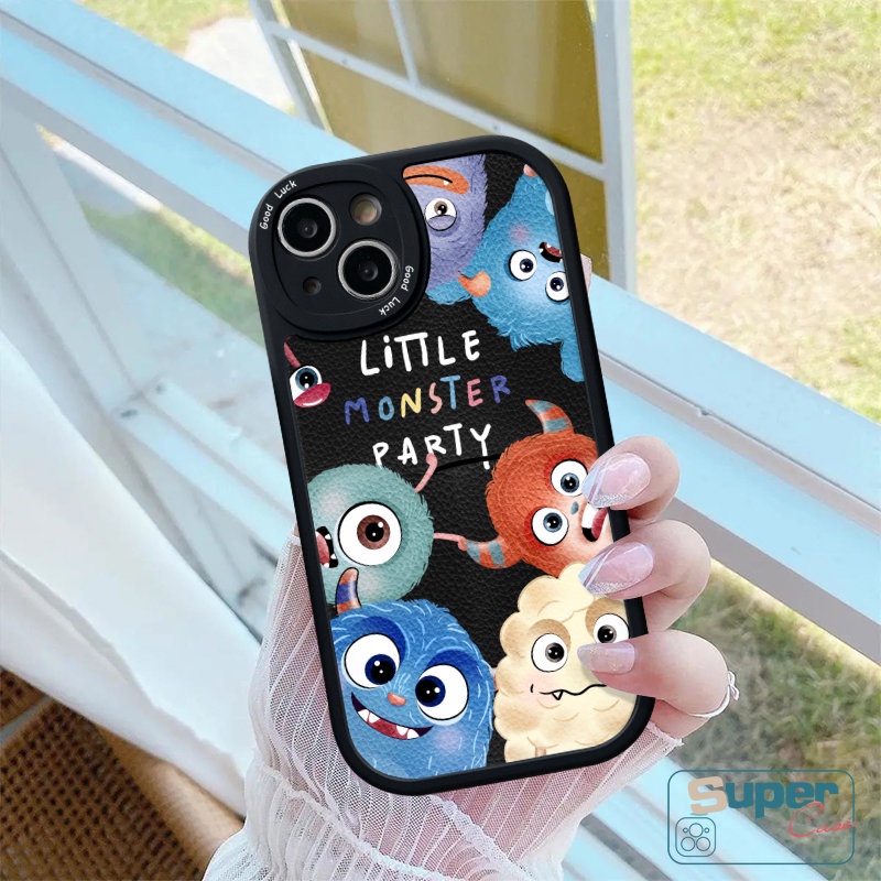 Casing Ponsel Doodle Kartun Kompatibel Untuk iPhone XR 11 13 7plus 14 13 11 12 Pro Max7 8 6s 6 plus XS Max X SE 2020 Trendi Lucu Sekitar Little Monster Letter Soft Tpu Back Cover