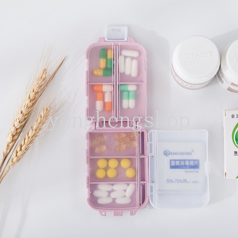 Pillbox Harian 3lapis 8kisi Kotak Pil Travel Portable Tempat Penyimpanan Obat Lipat Kapsul Dispenser Sekat Tablet Wadah Vitamin Obat Organizer Kotak