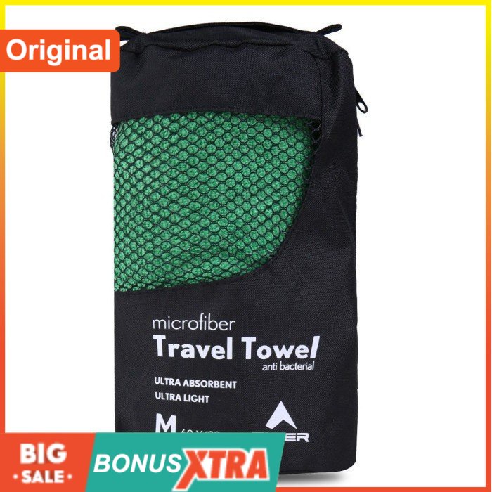 Handuk EIGER1989 TRAVEL TOWEL A Green 91000 3494 Original Bandung Keren