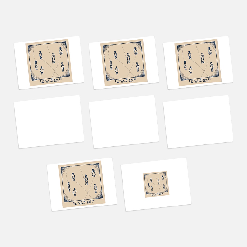 

Postcard - Set of 8 Meeting You Is A Miracle. 1bit Pixelart