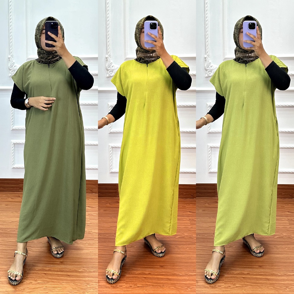 Longdress Semata Kaki Busui LD120 Crinkle Airflow Premium - Vania Carissa