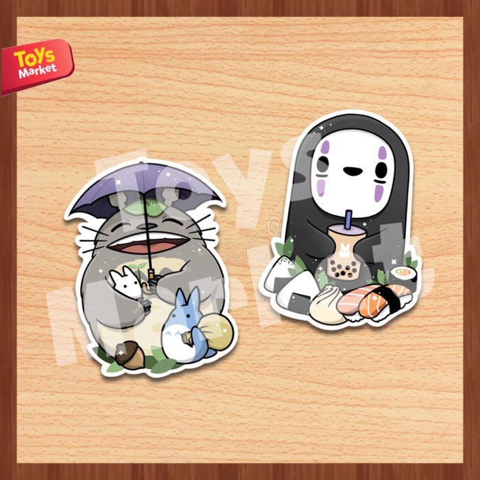 

NEW PRODUK !!! Sticker / Stiker Studio Ghibli - Totoro & Kaonashi / No-Face TERLARIS