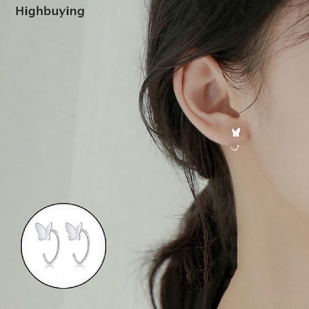 Hbid Sliver Open Earrings Perhiasan Gadis Lucu Hoop Earring Kristal Pembukaan Huggies s Lingkaran Cincin Glory