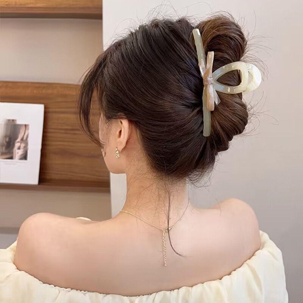 Needway Busur Rambut Cakar Tidak Biasa Kreatif Fashion Untuk Gadis Asam Asetat Hiu Klip Hiasan Kepala Hiasan Kepala Ponytail Holder Wanita Klip Rambut