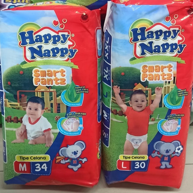 Happy Nappy Pants M34, L30