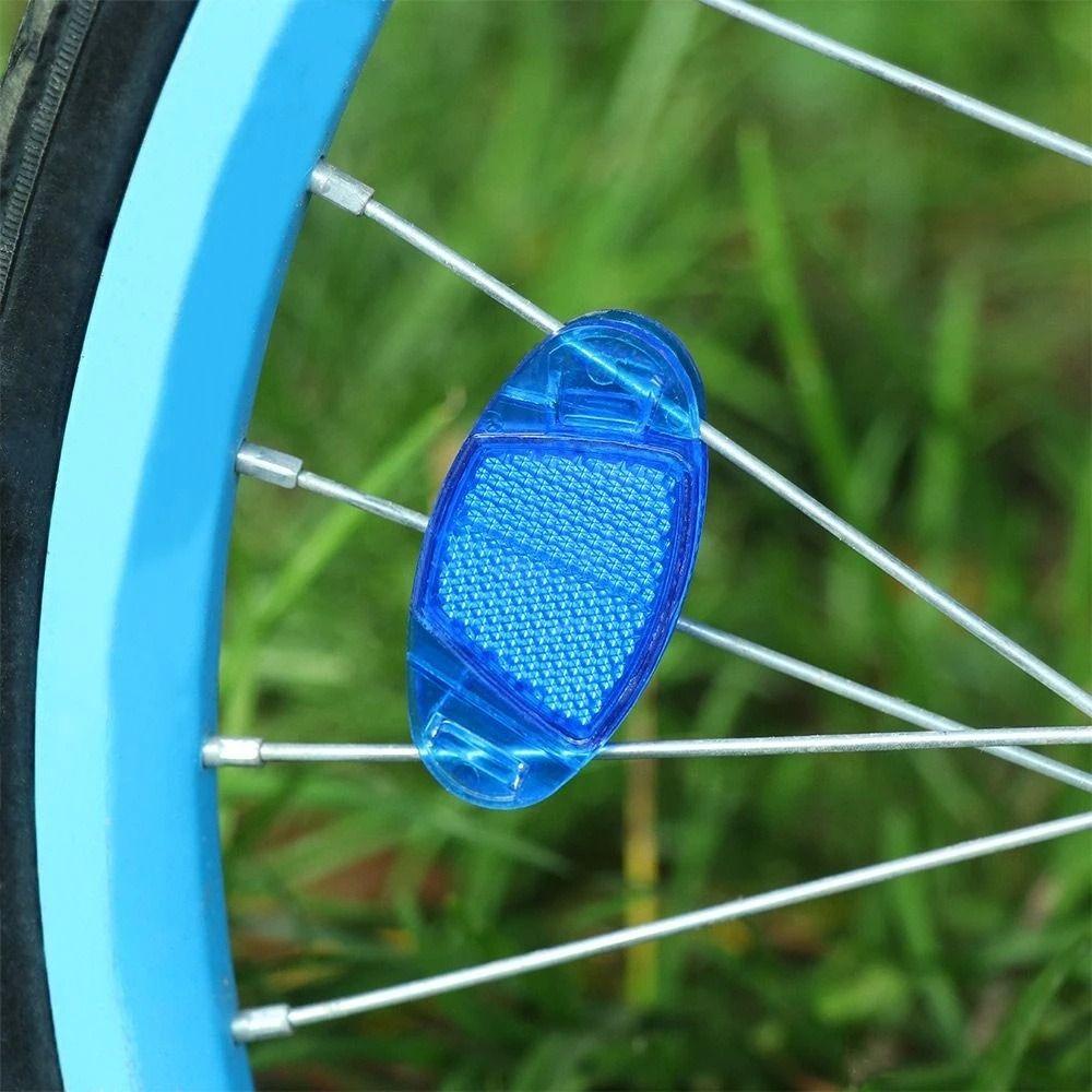 Lanfy 4 Pcs Sepeda Spoke Reflektor Aksesoris Sepeda Ringan Reflektif Tinggi Bersepeda Lampu Malam Reflektor Peringatan Cahaya Roda Rim Reflektif