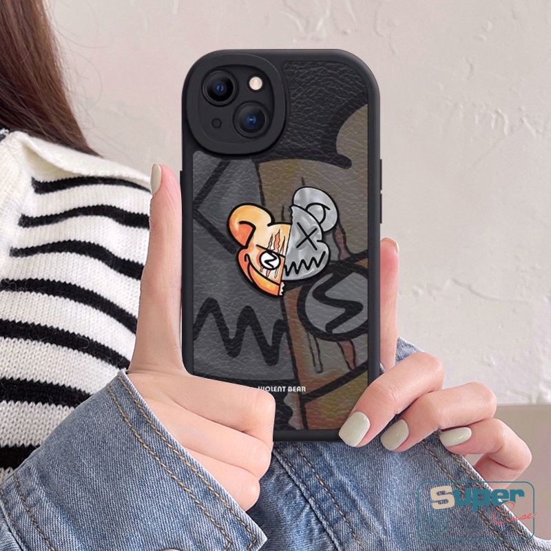 Untuk VIVO Y36 Y20 Y02 Y11 Y16 Y02s Y35 Y17 Y22 Y15s Y15 Y12 Y22s Y21 Y30 V25 E Y51 Y20i Y12i Y21s Y15A Y33s Y91 Y31 Y22s Y91C Y21A Y20s Merek Trendi Beruang Kekelent Kartun Soft Case